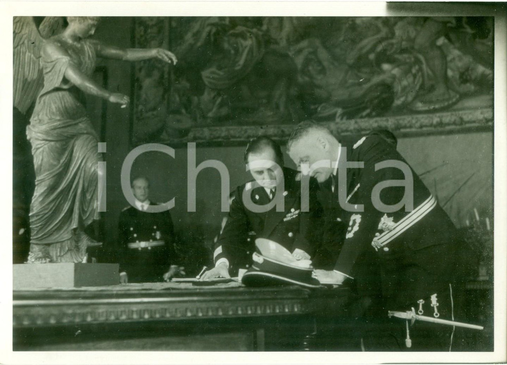 Fotografia d epoca originale 1938 ROMA Hans Georg VON MACKENSEN firma accordi culturali italotedeschi FOTO 1