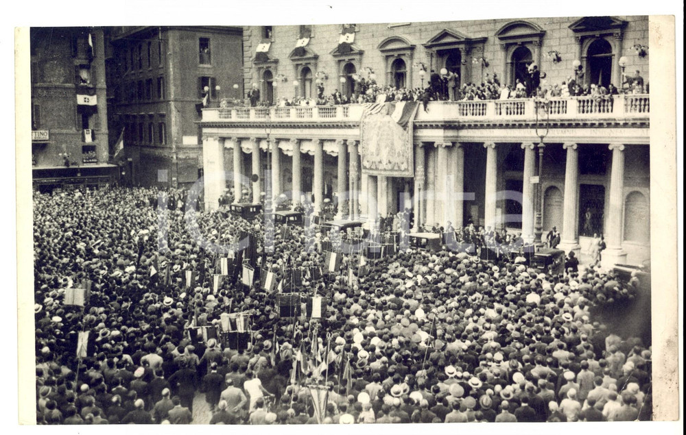 Fotografia d epoca originale 1929 ROMA Folla accoglie trasvolatori Atlantico Roger WILLIAMS e Lewis YANCEY 1