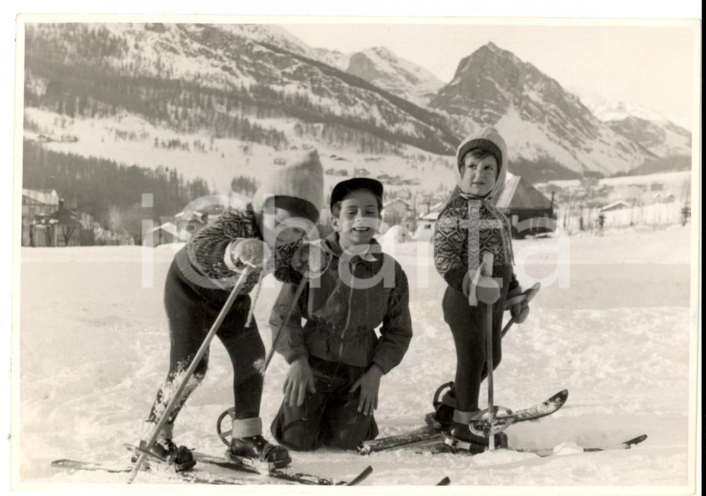 Fotografia d epoca originale 1939 CORTINA D AMPEZZO BL Piccoli sciatori sulle piste Fotografia 1