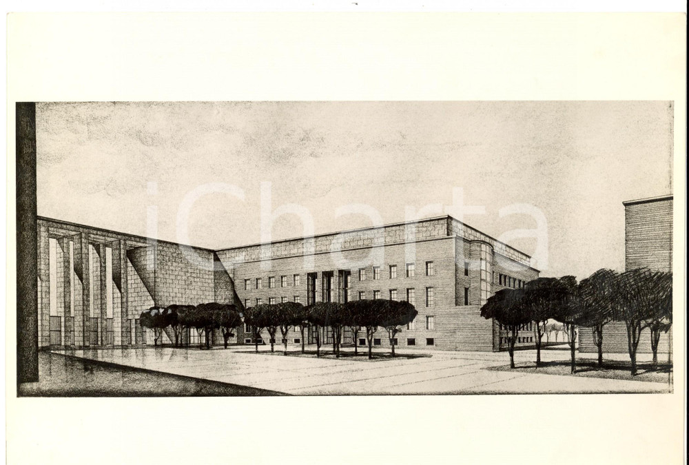 Fotografia d epoca originale 1933 ROMA UniversitÃ  LA SAPIENZA Rendering facciata ISTITUTO D IGIENE Foto 1