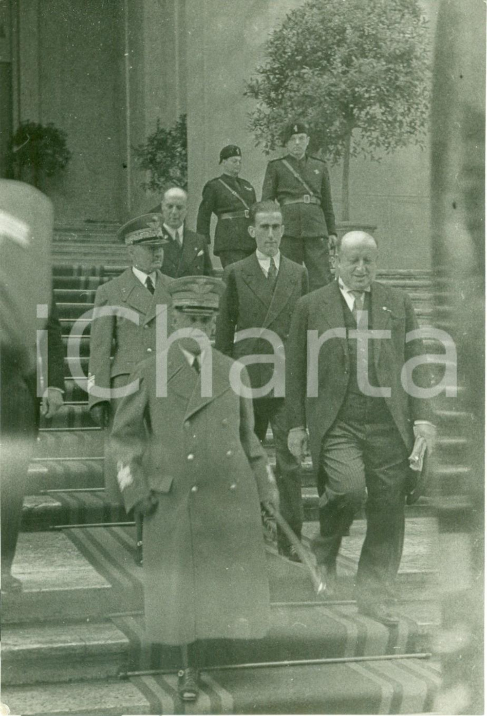 Fotografia d epoca originale 1937 ROMA Vittorio Emanuele III visita Mostra Augustea della Romanità Foto 1