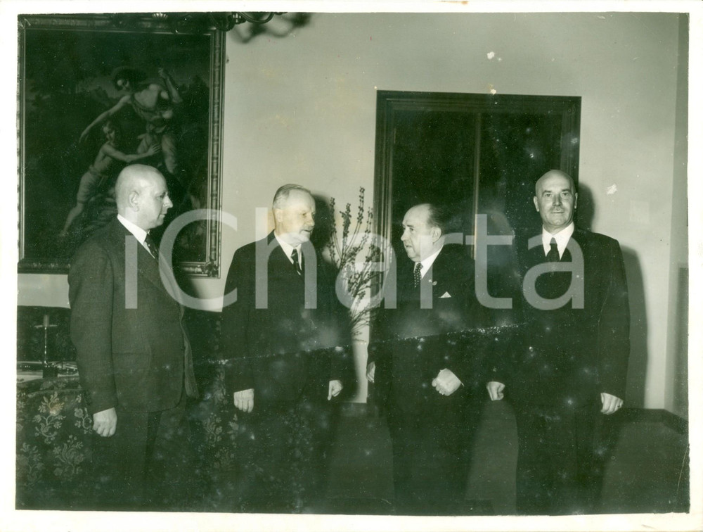 Fotografia d epoca originale 1941 BERLIN WW2 Ministro finlandese Vaino TANNER con Walter FUNK Fotografia 1