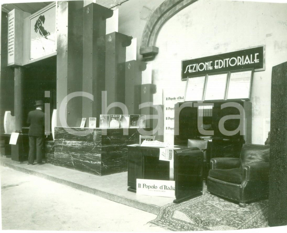 Fotografia d epoca originale 1936 MARSEILLE F Lo stand de IL POPOLO D ITALIA alla Fiera di MARSIGLIA Foto 1