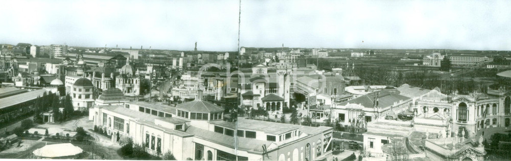 Fotografia d epoca originale 1935 MILANO Veduta aerea della XVI FIERA CAMPIONARIA Fotografia doppia 1