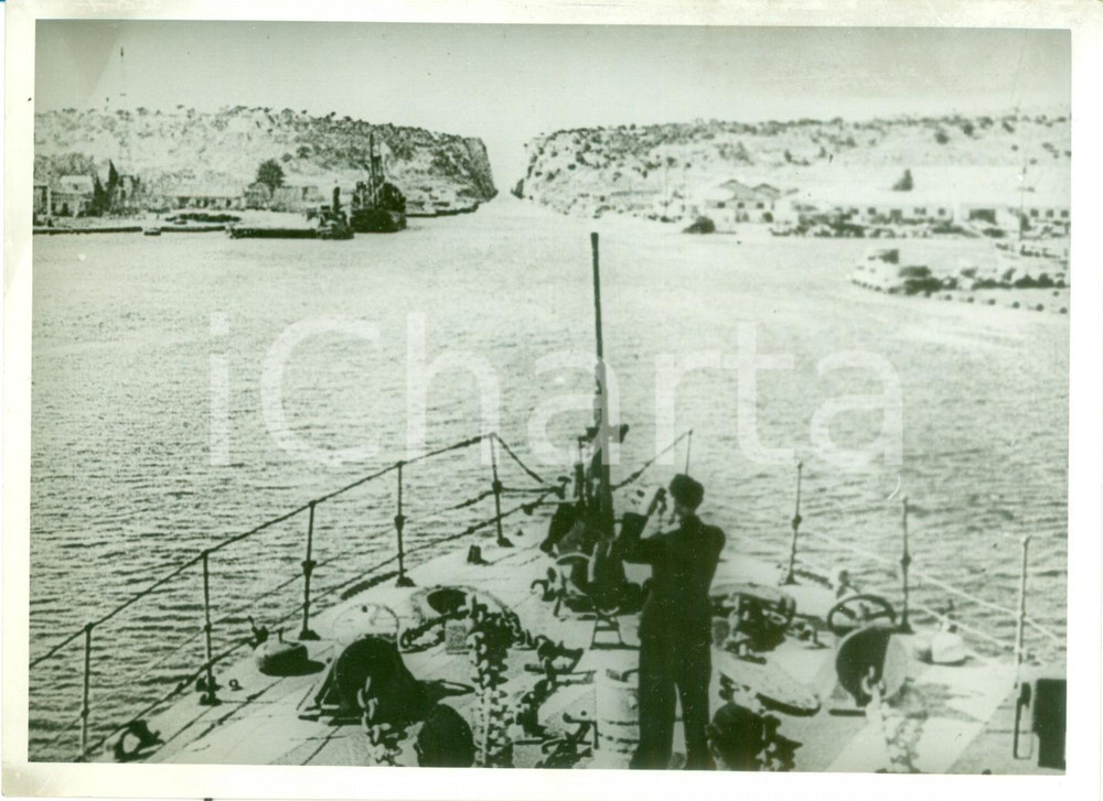 Fotografia d epoca originale 1941 ? WW2 GUERRA NAVALE Scorta a un convoglio diretto in GRECIA Fotografia 1