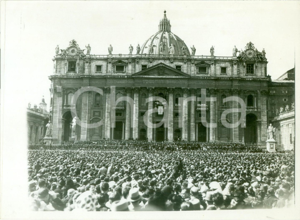 Fotografia d epoca originale 1939 ROMA VATICANO Basilica di SAN PIETRO Prima benedizione di PIO XII Foto 1