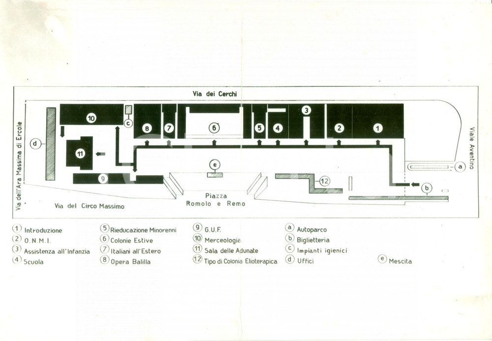 Fotografia d epoca originale 1937 ROMA Piantina dei padiglioni Mostra delle Colonie Estive Foto DANNEGGIATA 1