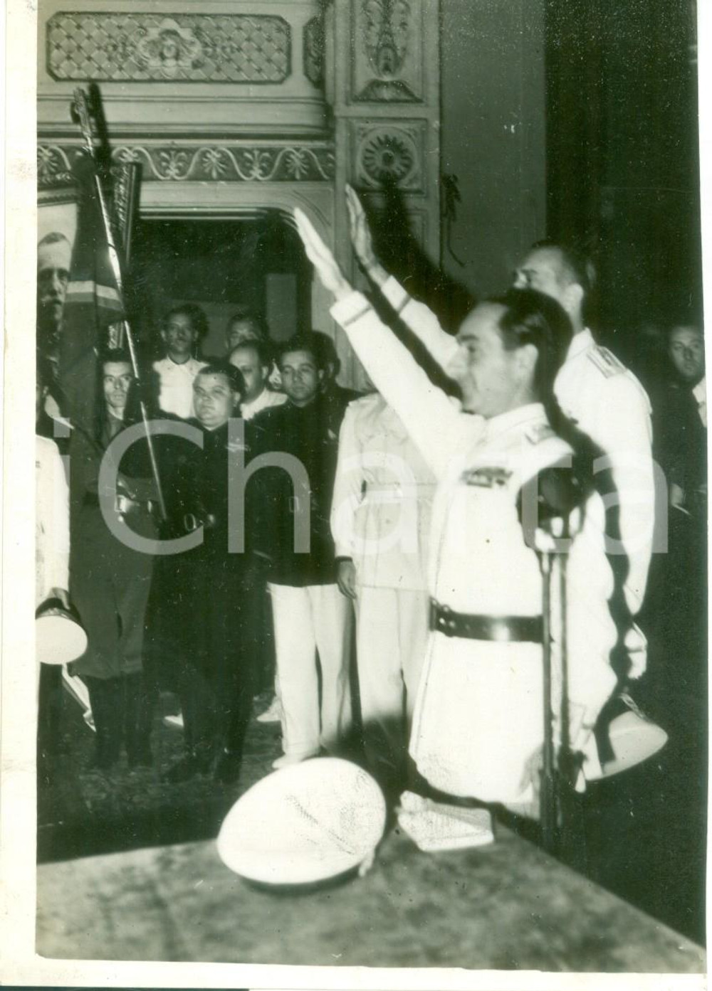 Fotografia d epoca originale 1939 MILANO Achille STARACE al Teatro DAL VERME per il rapporto alle gerarchie 1