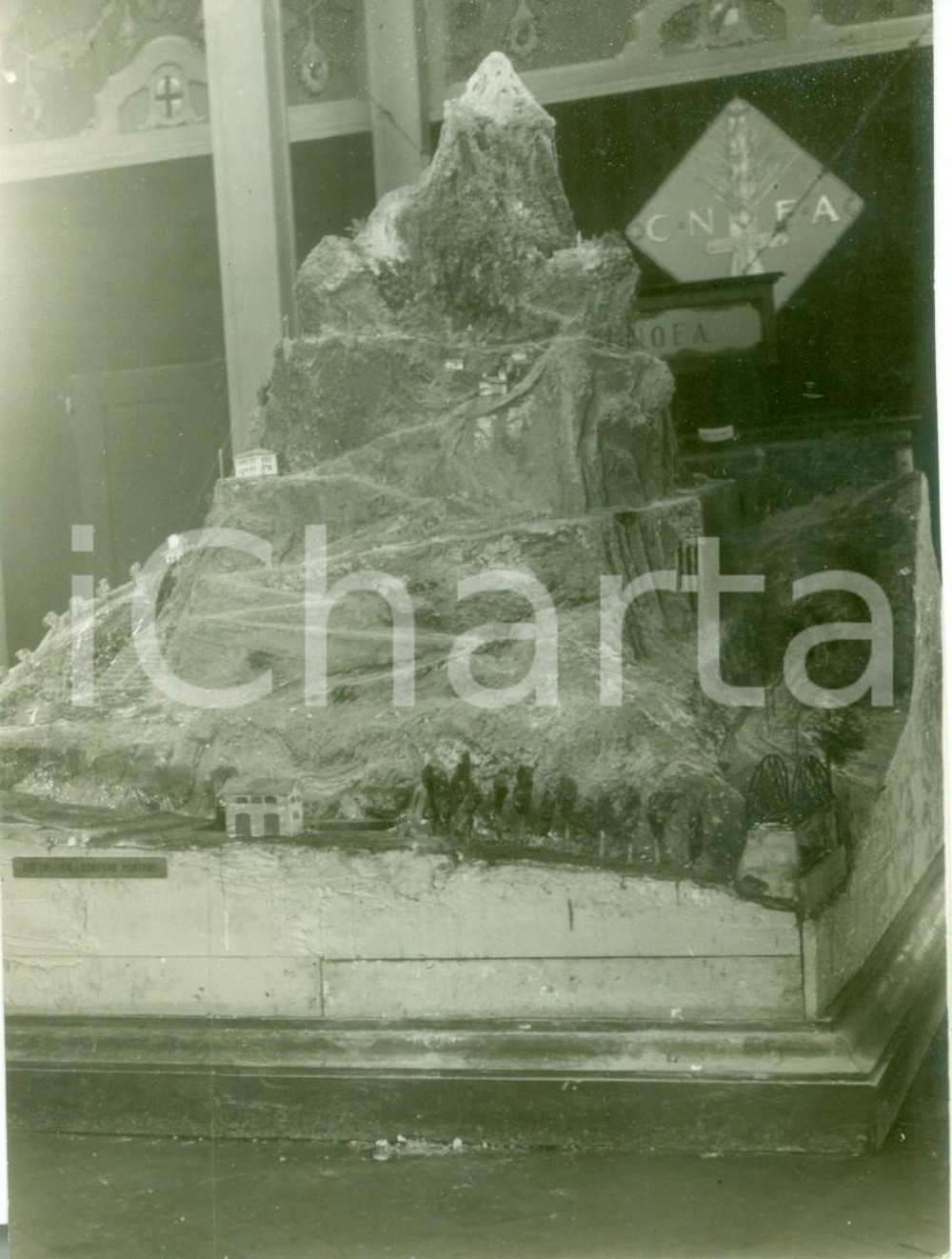 Fotografia d epoca originale 1929 MILANO FIERA CAMPIONARIA Plastico sistemazioni e bonifiche montane C.N.F.A. 1