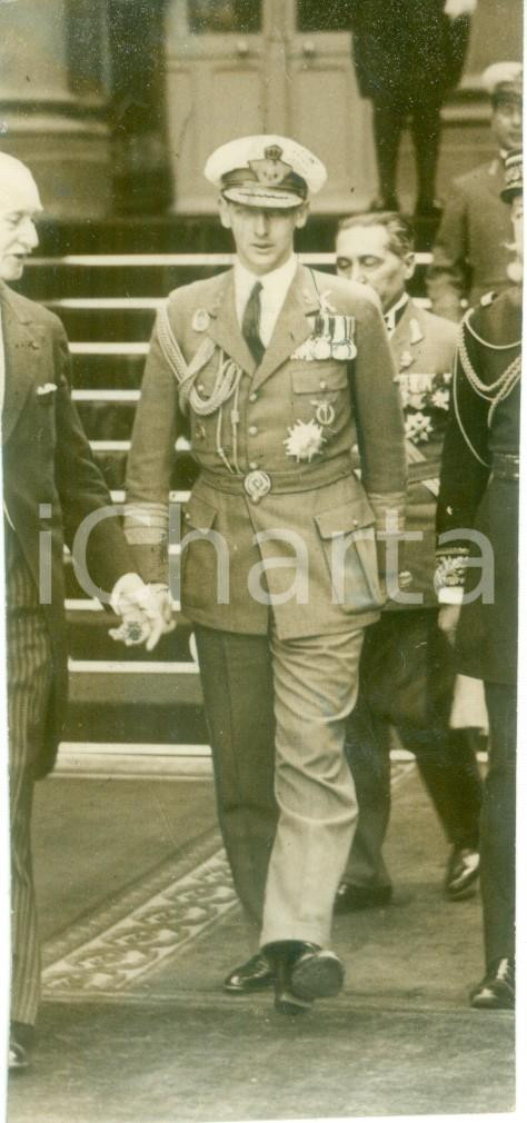 Fotografia d epoca originale 1937 PARIS Nicola di ROMANIA in visita Fotografia cm 6 x 12 1