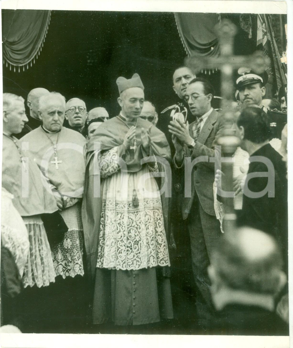 Fotografia d epoca originale 1936 MILANO Card. Ildefonso SCHUSTER celebra Vittoria armi italiane Fotografia 1