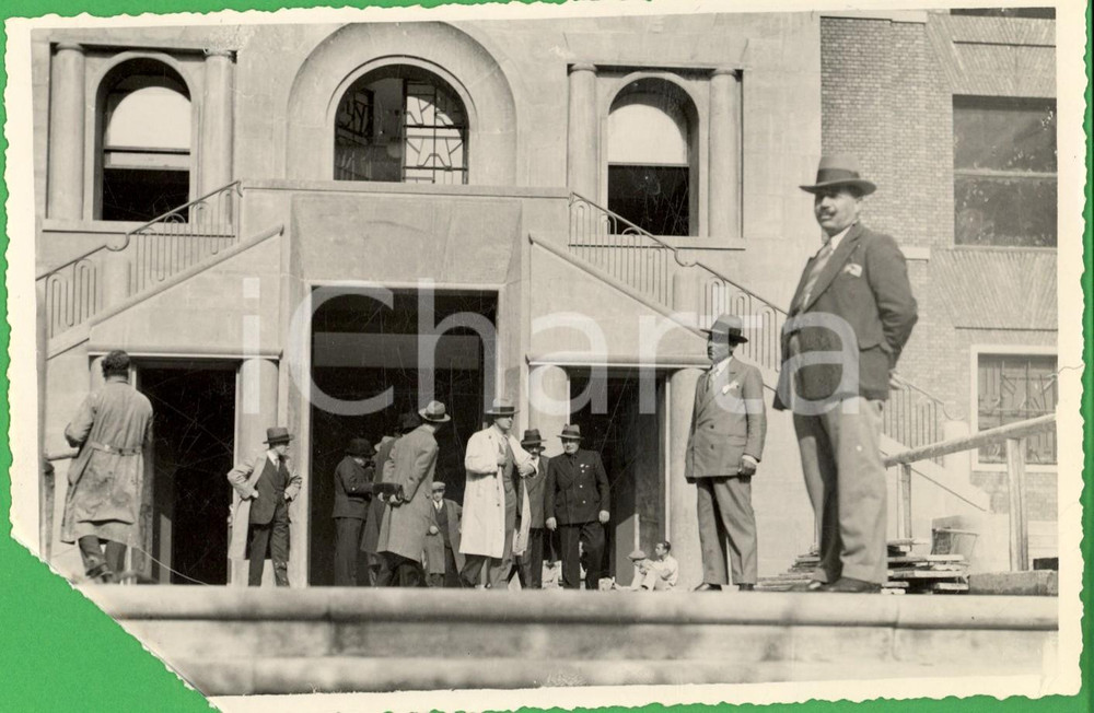 Fotografia d epoca originale 1932 MILANO Pietro CAPOFERRI controlla i lavori al nuovo Palazzo dei Sindacati 1