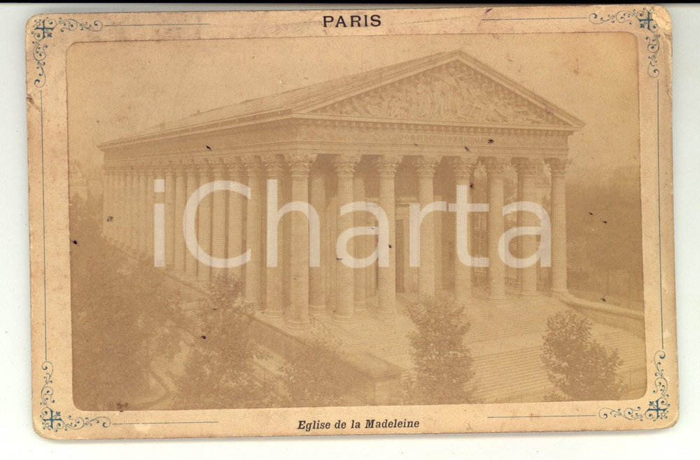 Fotografia d epoca originale 1880 ca PARIS Eglise dela Madeleine Photo VINTAGE 17x11 cm 1