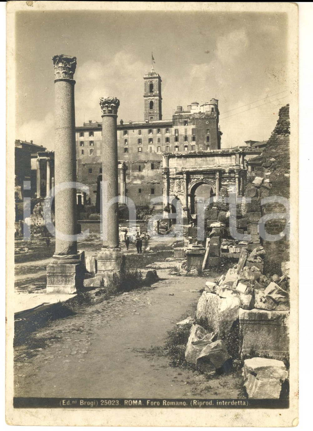 Fotografia d epoca originale 1930 ca ROMA Rovine del Foro Romano Fotografia BROGI 13x17 cm 1