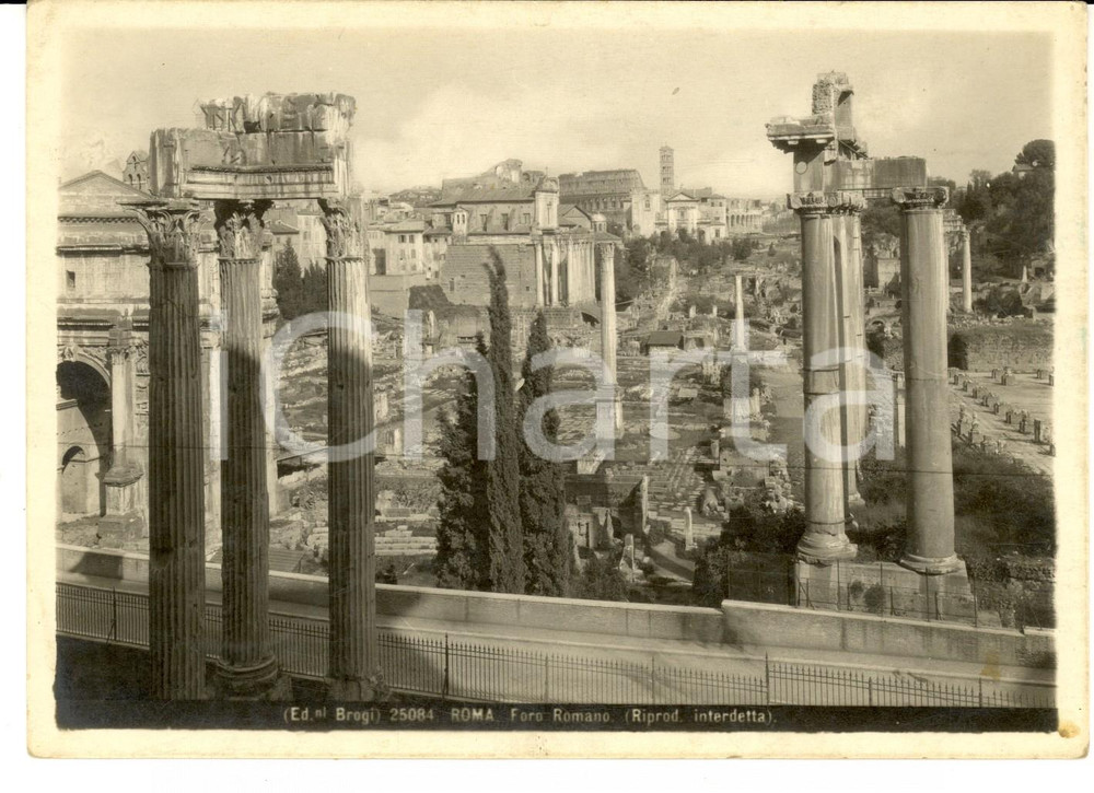 Fotografia d epoca originale 1930 ca ROMA Foro Romano  Veduta dall alto Fotografia BROGI 13x17 cm 1