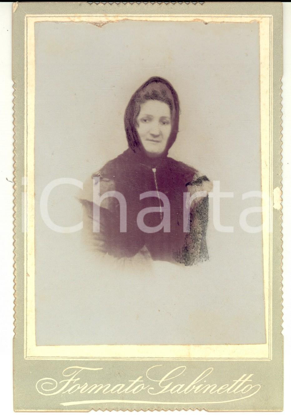 Fotografia d epoca originale 1890 ca Ritratto di anziana donna con velo nero Fotografia VINTAGE 10 x 16 1