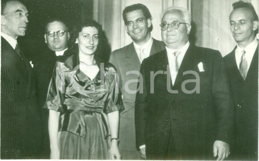Fotografia d epoca originale 1948 BUENOS AIRES Francesco FLORA Giustino ARPESANI all Ambasciata d Italia FOTO 1