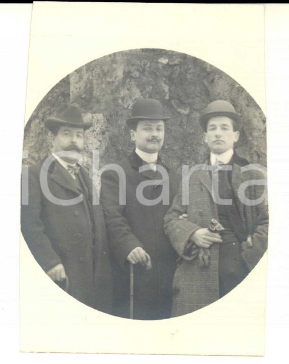 Fotografia d epoca originale 1907 TORINO Parco del VALENTINO Ritratto di Alberto GIANNOTTA con amici Foto 7x9 1