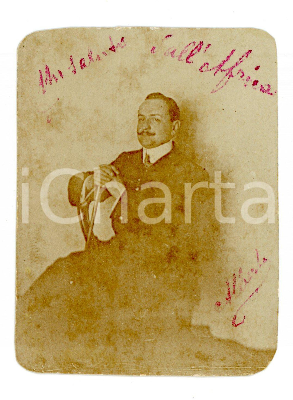 Fotografia d epoca originale 1906 TORINO Ritratto di Alberto GIANNOTTA in Africa Fotografia cm 5 x 6 1
