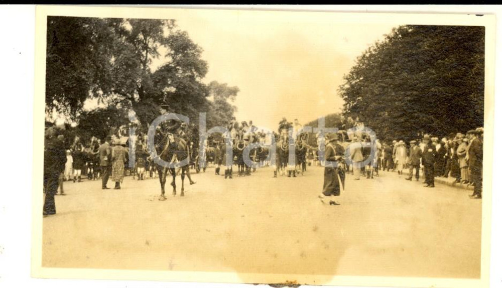 Fotografia d epoca originale 1924 LONDON UK HYDE PARK  IPPICA Concorso tiro a quattro Foto 12x6 cm 1