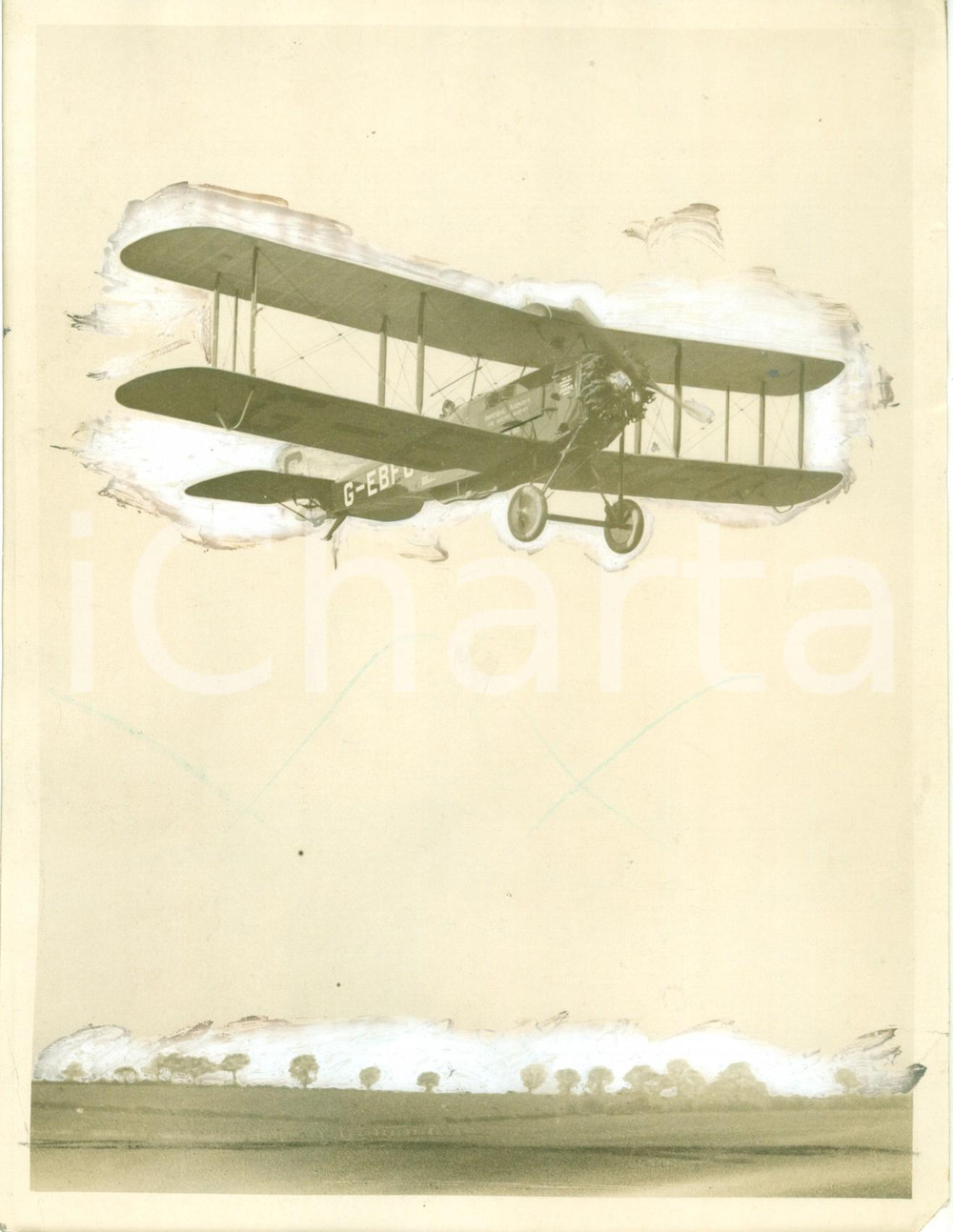 Fotografia d epoca originale 1925 LONDON Pilota Alan COBHAM collauda aereo DE HAVILLAND DH.50 Fotografia 1