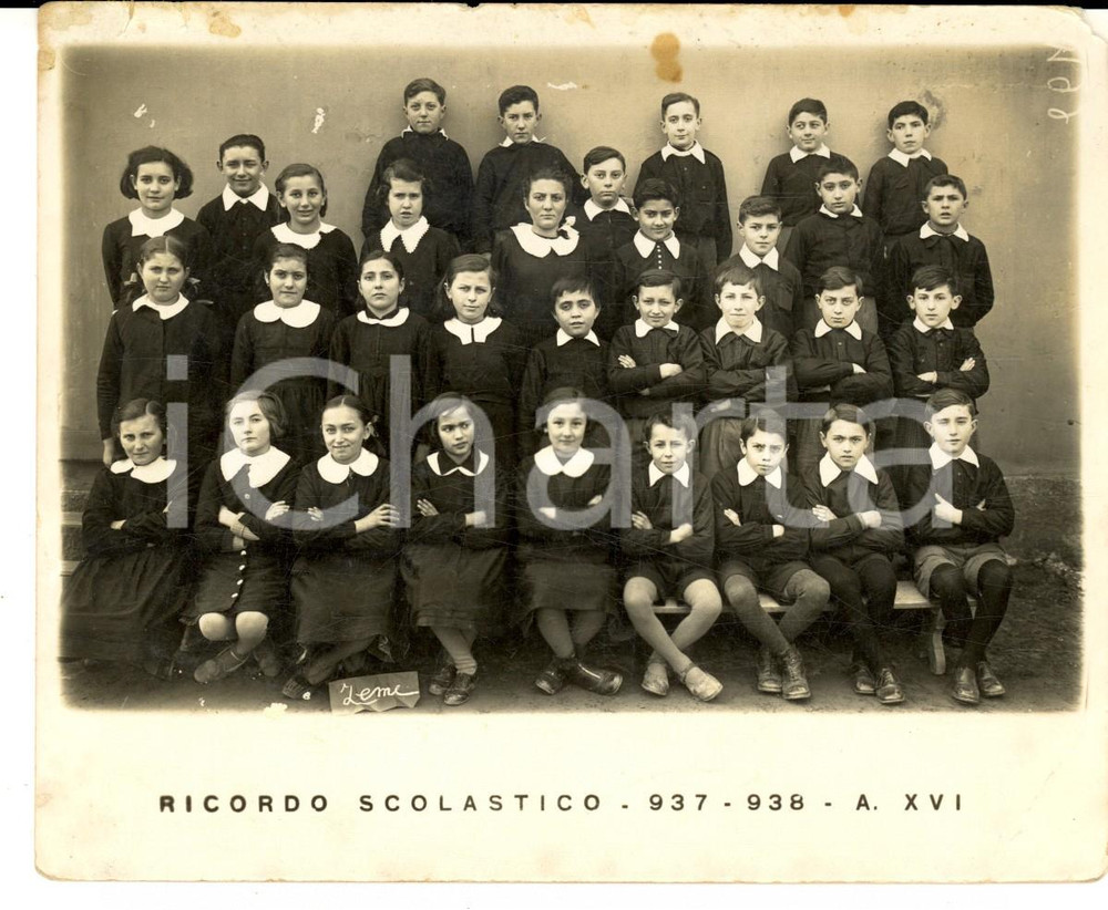 Fotografia d epoca originale 1938 ZEME PV Bambini di una classe elementare mista Foto VINTAGE 15x12 cm 1