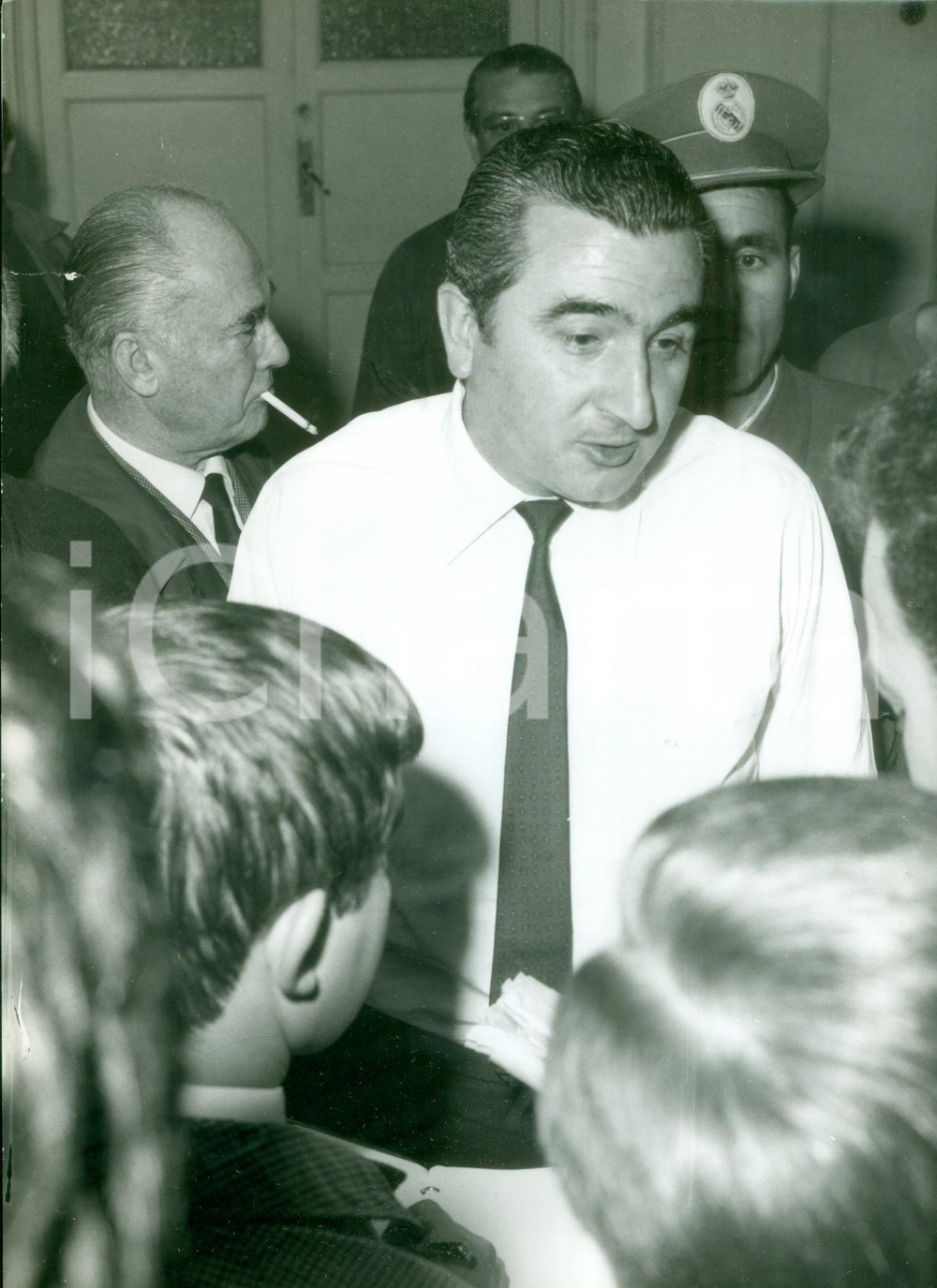 Fotografia d epoca originale 1966 ca CALCIO REAL MADRID Allenatore Miguel MUNOZ Coppa dei Campioni Fotografia 1