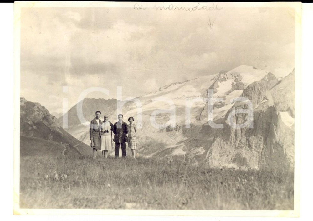 Fotografia d epoca originale 1927 PASSO PORDOI TN La Marmolada vista dal Belvedere Foto VINTAGE 12x9 cm 1