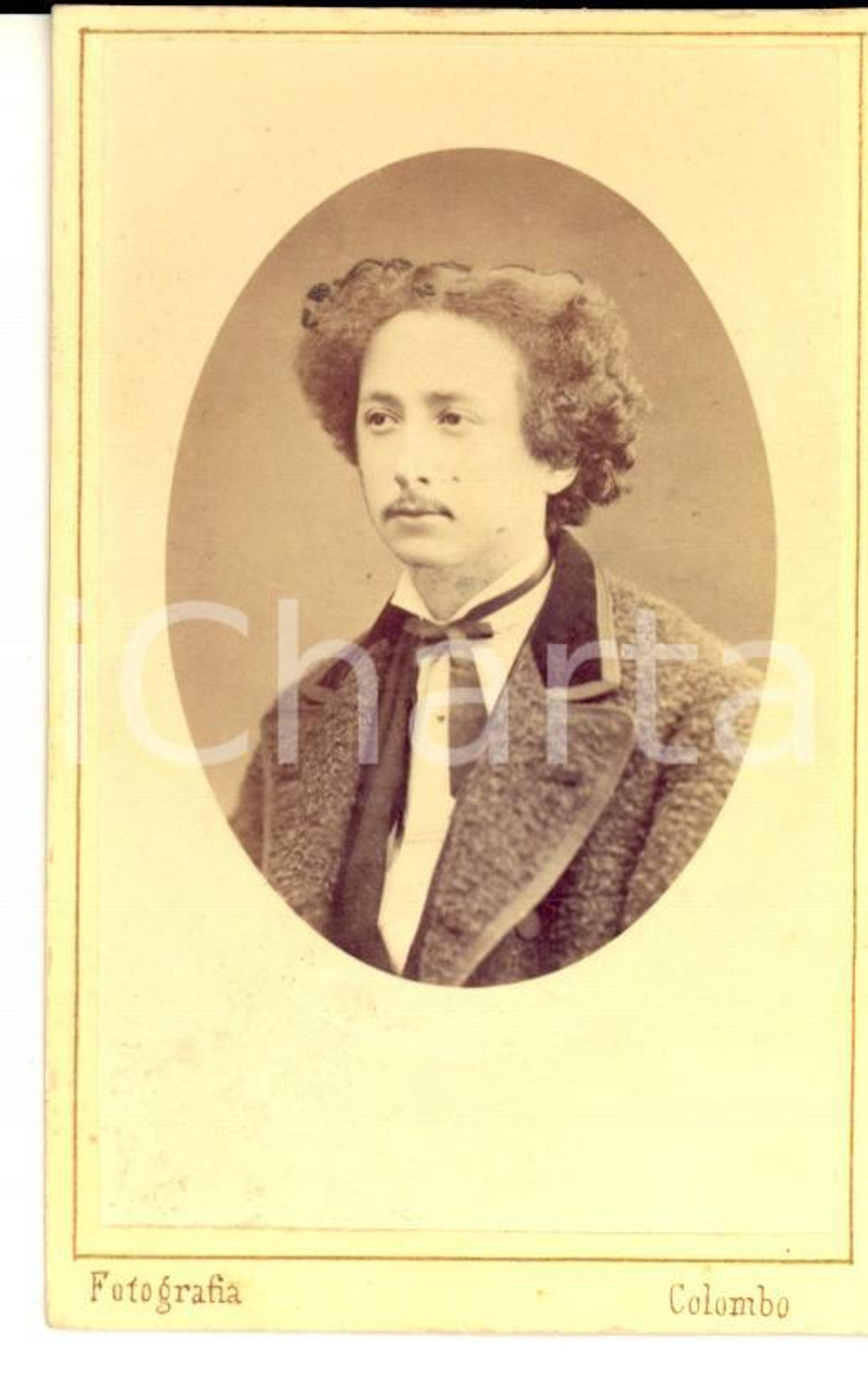 Fotografia d epoca originale 1880 ca NOVARA Ritratto maschile con giacca di lana Foto GIROLAMO COLOMBO 1