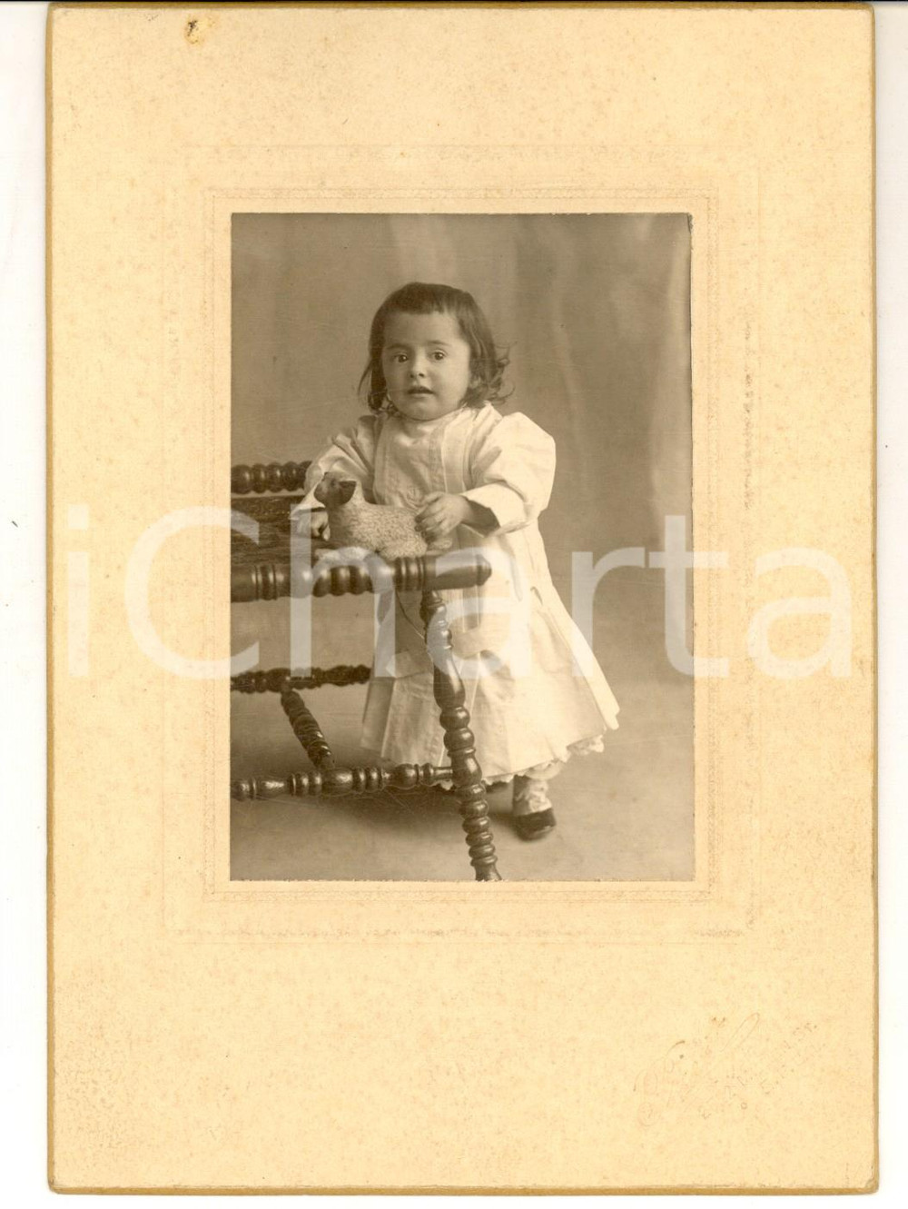Fotografia d epoca originale 1920 ca SAN FRANCISCO CA, USA Ritratto di bambina in abito bianco Foto PRIEST 1