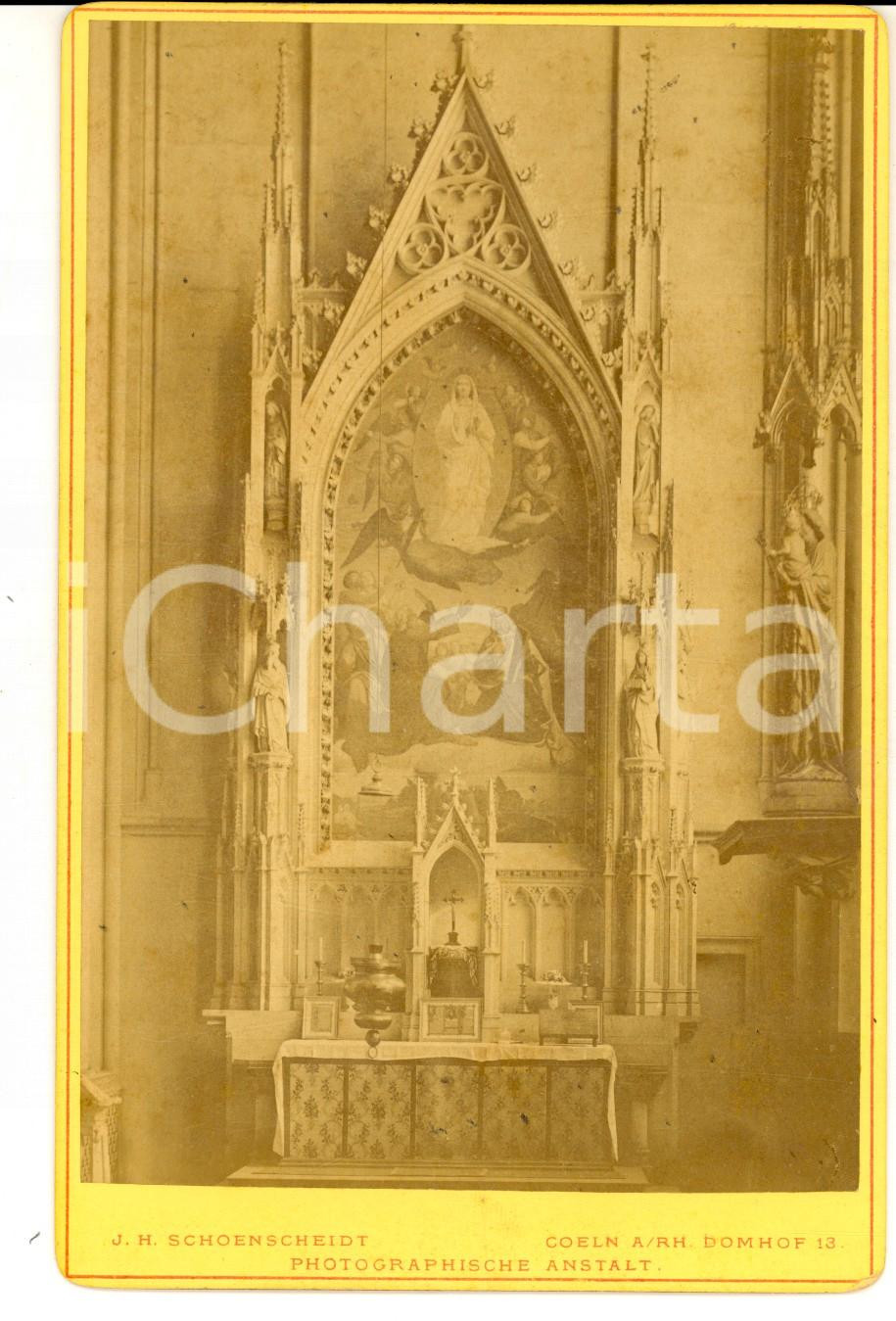Fotografia d epoca originale 1880 KOELN Dom  Marien Altar Photo J. H. SCHOENSCHEIDT 17x11 cm 1
