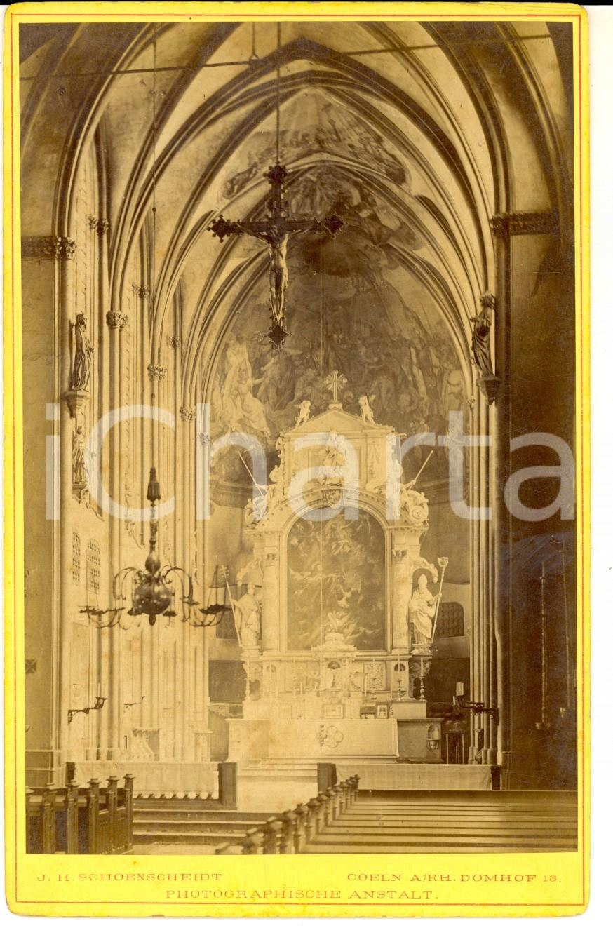 Fotografia d epoca originale 1880 KOELN D St. Ursulakirche Photo J. H. SCHOENSCHEIDT 11x16 cm 1