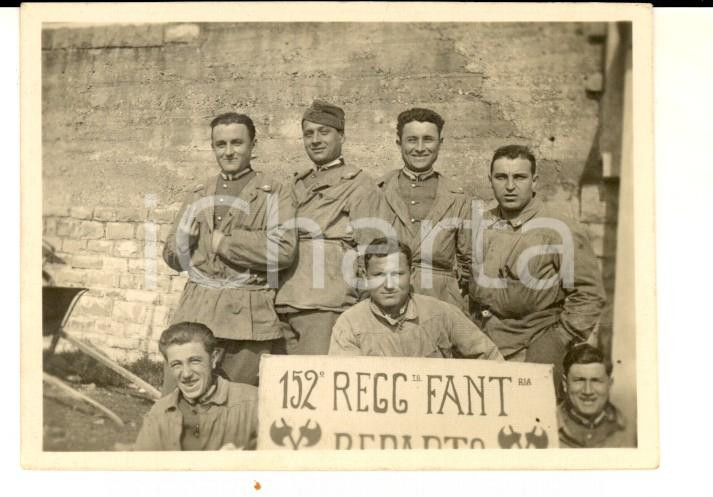 Fotografia d epoca originale 1931 TRIESTE Soldati del 152Â° Reggimento Fanteria GENIO ZAPPATORI Foto 9x6 cm 1