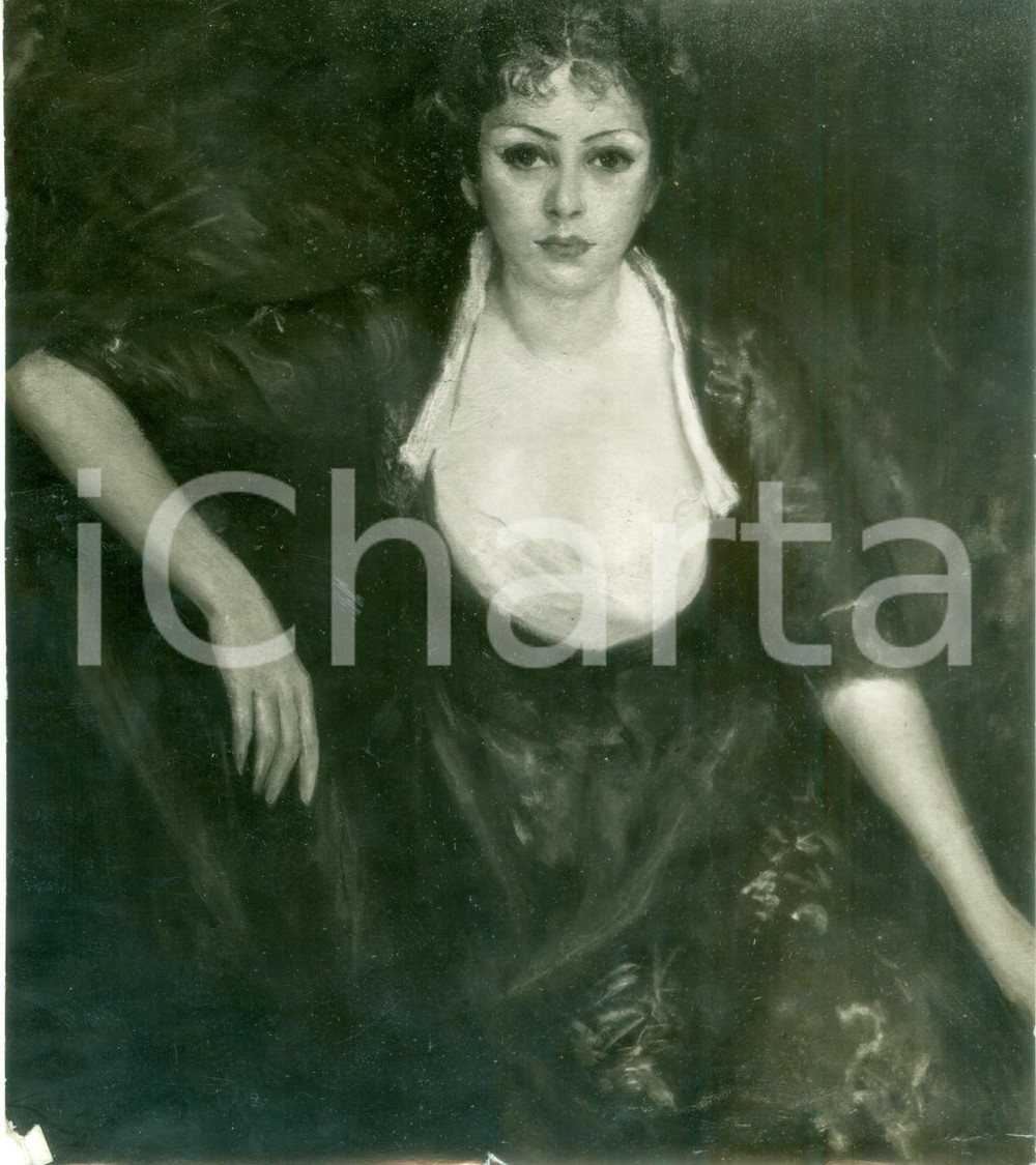 Fotografia d epoca originale 1936 MILANO PERMANENTE Emilio VITALI Ritratto Fotografia coeva del quadro 1