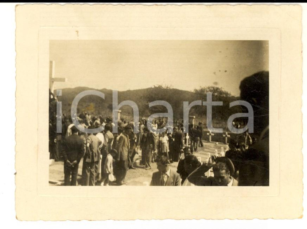 Fotografia d epoca originale 1937 AOI ETIOPIA Anniversario eccidio GONDRAND Omaggio alle vittime Foto 11x8 1
