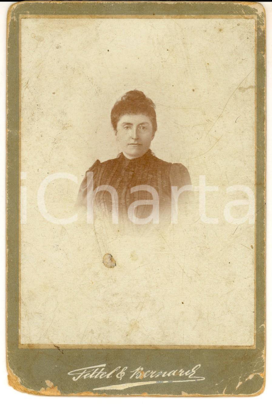 Fotografia d epoca originale 1900 ca ALESSANDRIA D EGITTO Ritratto femminile Foto FETTEL & BERNARD 12x16 1