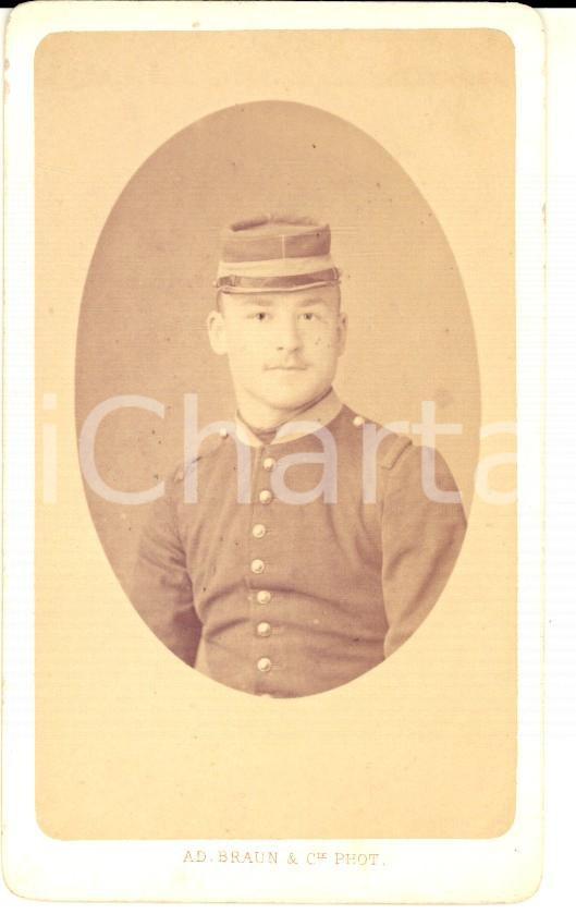 Fotografia d epoca originale 1870 ca PARIS ARMEE DE TERRE Ritratto di giovane ufficiale Fotografia BRAUN CDV 1