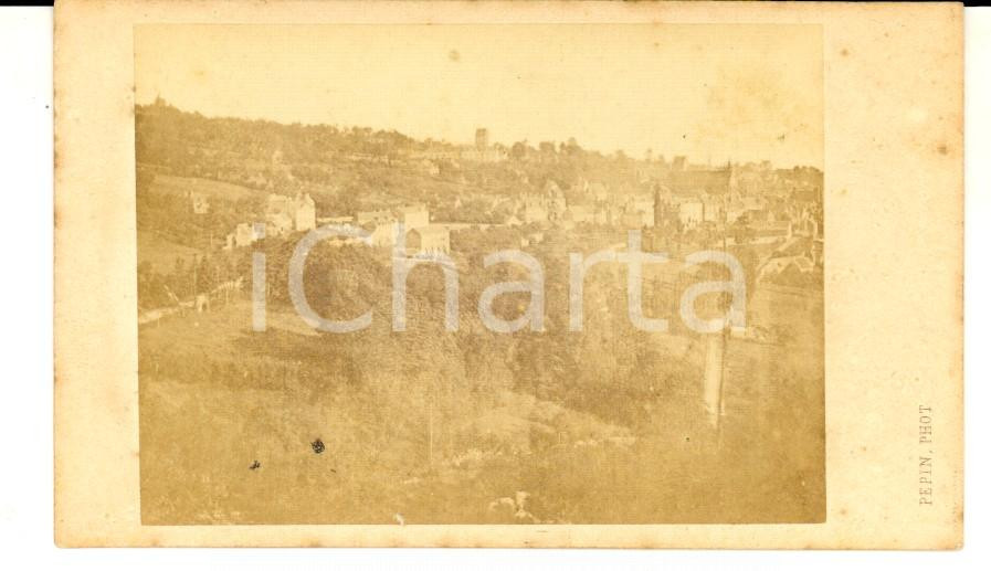 Fotografia d epoca originale 1870 ca MORTAIN FRANCE Veduta panoramica Foto PEPIN CDV VINTAGE 1