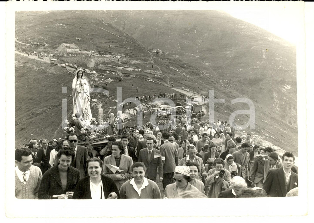 Fotografia d epoca originale 1960 GENOVA Processione MADONNA IMMACOLATA in campagna Foto 18x13 DALMER 1