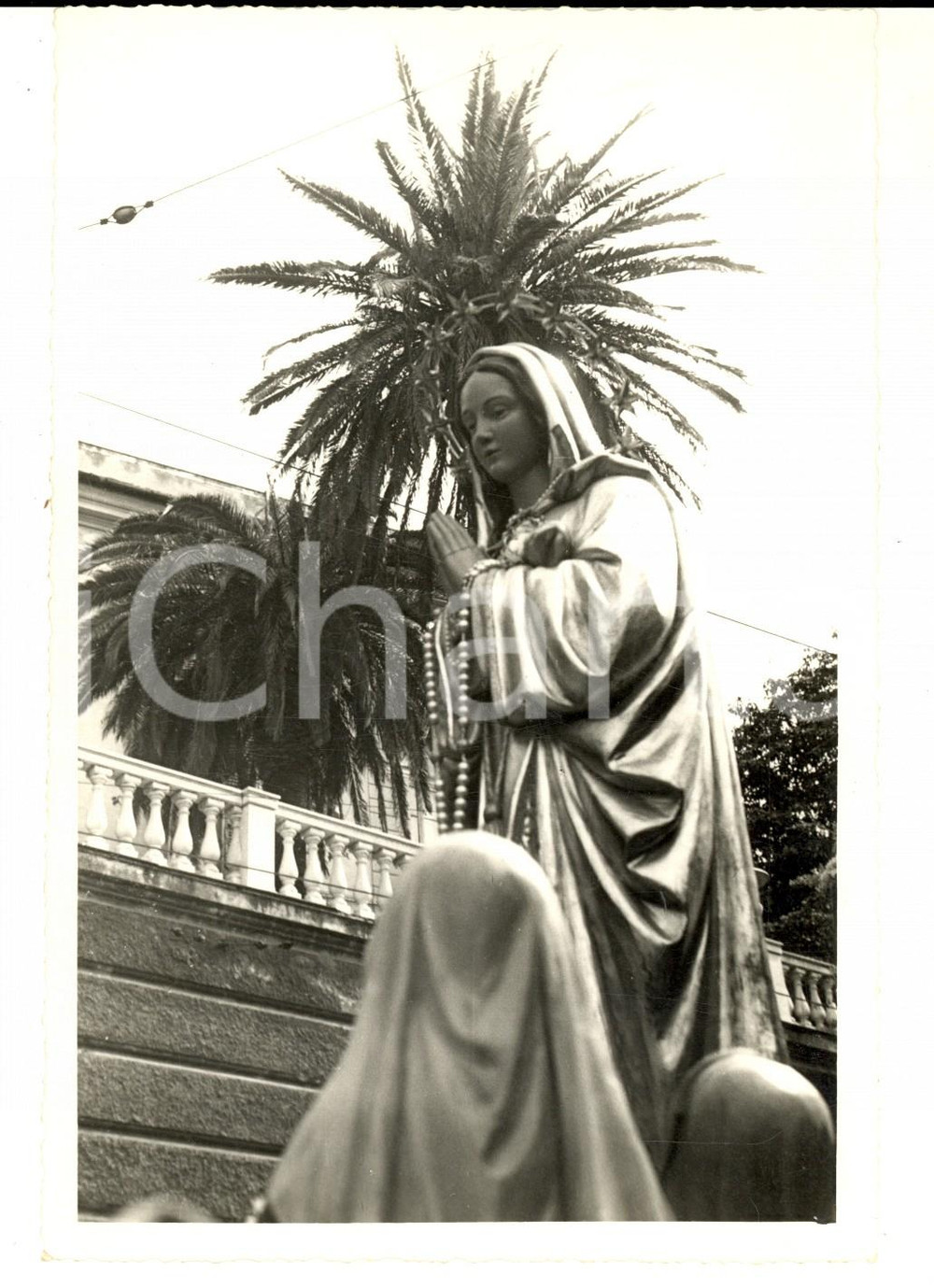 Fotografia d epoca originale 1960 GENOVA Statua della MADONNA IMMACOLATA in processione Foto 18x13 DALMER 1