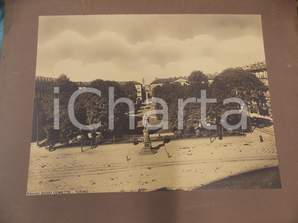 Fotografia d epoca originale 1940 ca TORINO Giardini piazza Carlo Felice e via Roma Foto ed. Guido COMETTO 1
