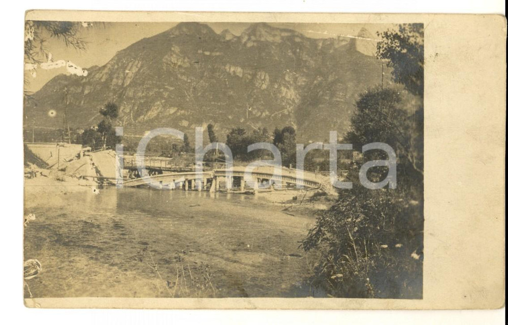 Fotografia d epoca originale 1940 ca AOI ETIOPIA Ponte crollato nello SCIRE  Foto cartolina 1