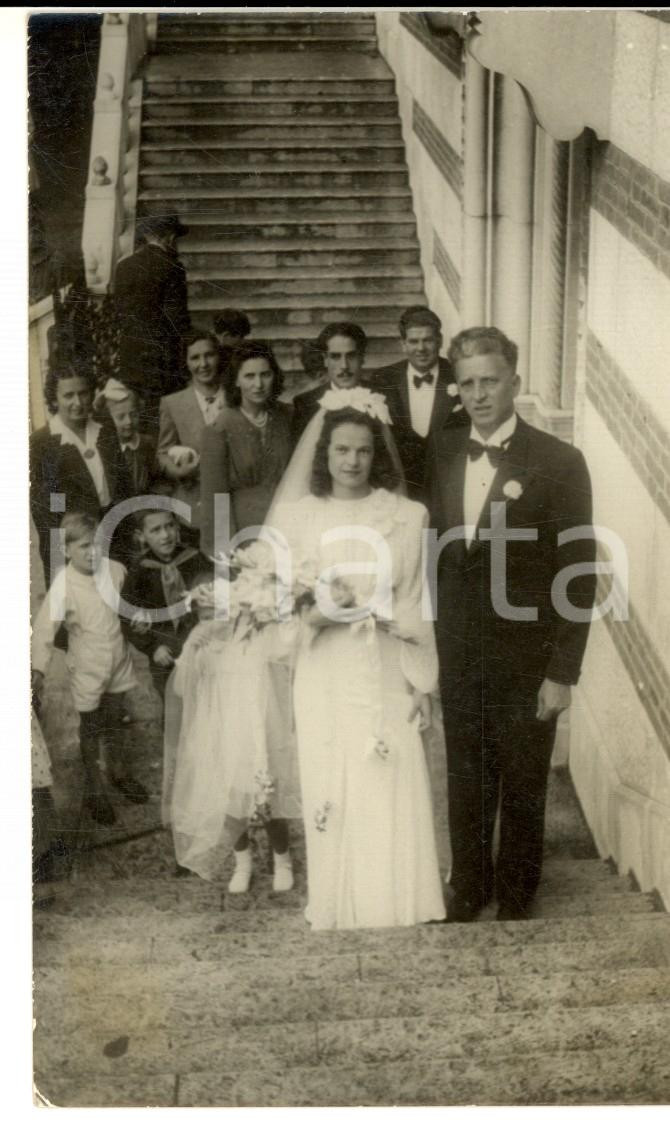 Fotografia d epoca originale 1941 FIUME ISTRIA Sposi nel giorno delle nozze Foto cartolina MARDESSICH 1