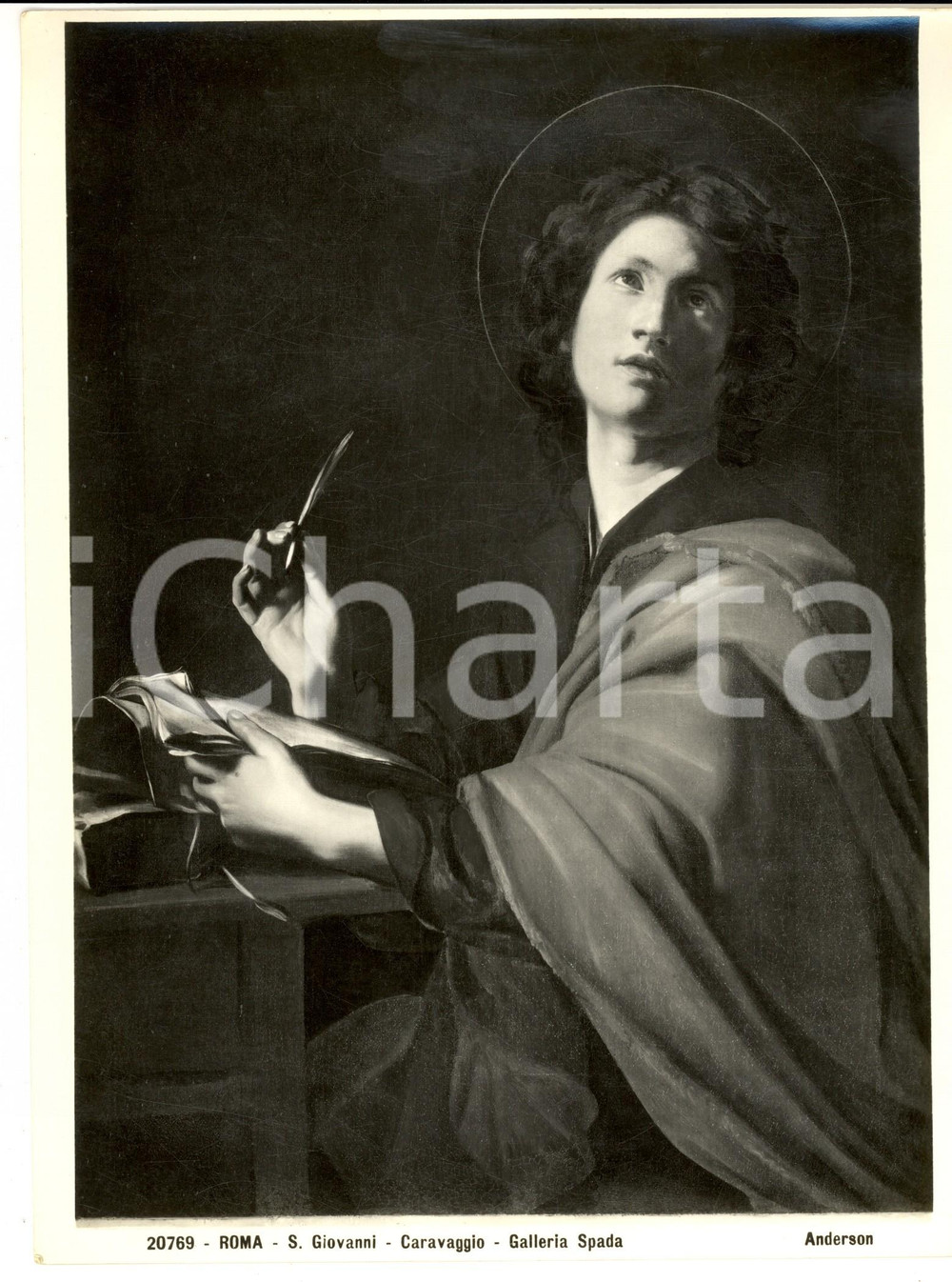 Fotografia d epoca originale 1950 ca ROMA CARAVAGGIO San Giovanni Foto ANDERSON quadro GALLERIA SPADA 1