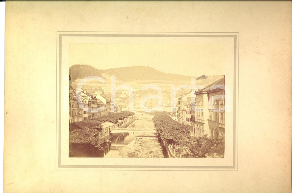 Fotografia d epoca originale 1900 ca KARLSBAD/ KARLOVY VARY CZ Alte & neue Wiese  Foto FRIDRICH 32x21 cm 1