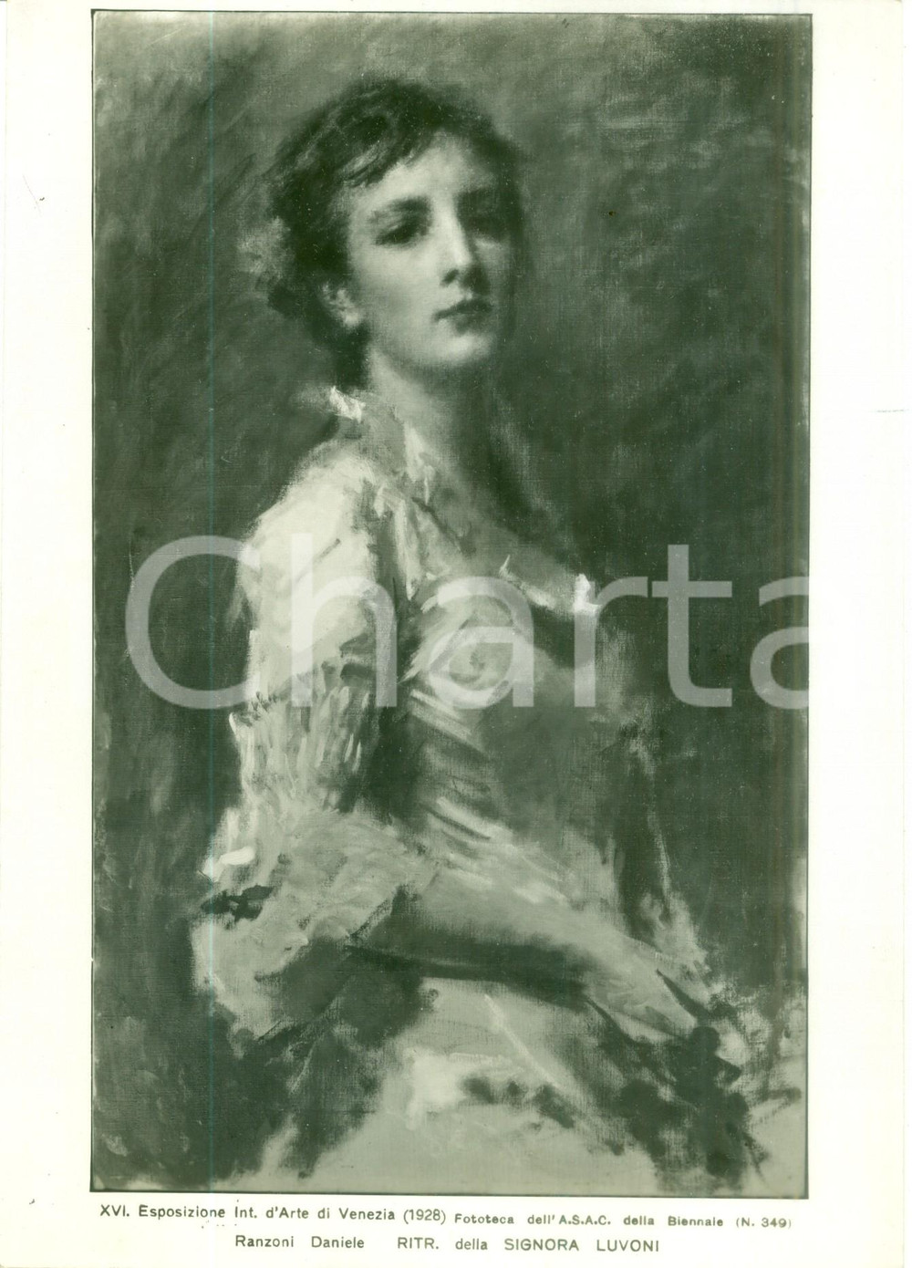 Fotografia d epoca originale 1935 VENEZIA Esposizione d Arte Daniele RANZONI Ritratto Signora LUVONI Foto 1