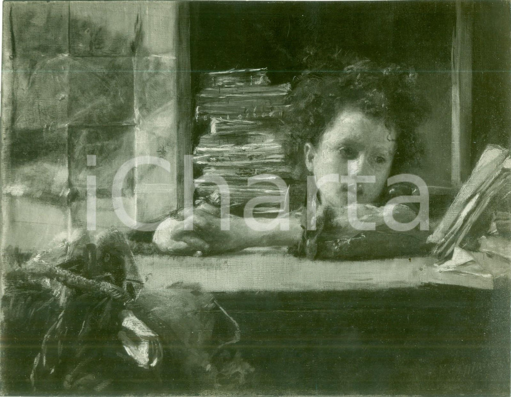 Fotografia d epoca originale 1935 ROMA Galleria d Arte Moderna Antonio MANCINI Nello studio Foto del quadro 1