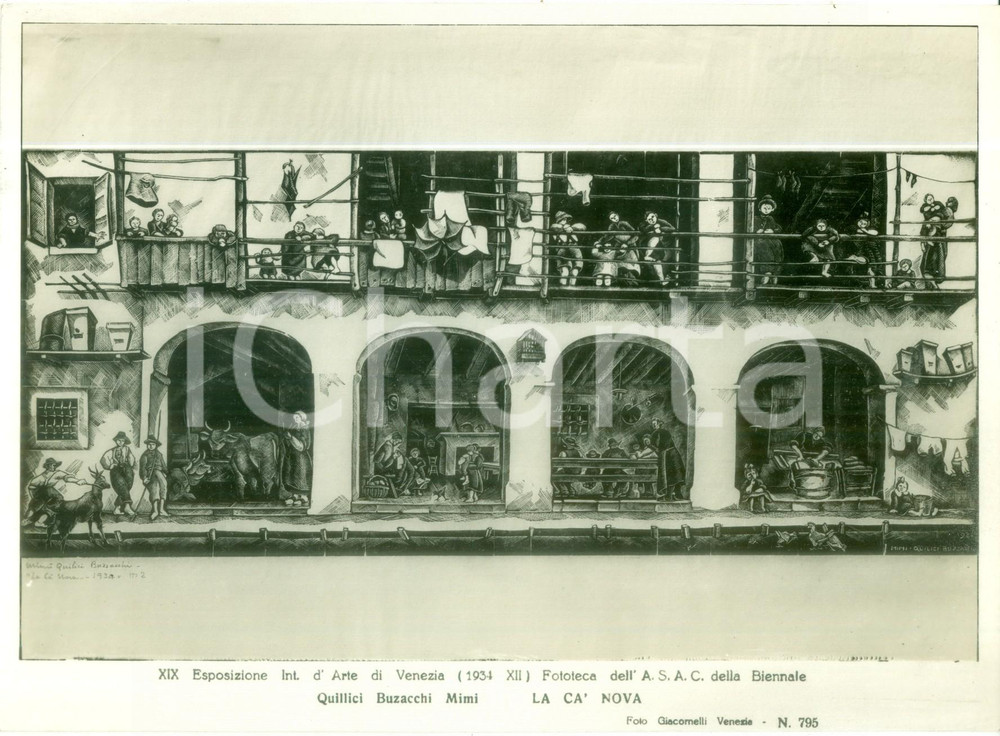 Fotografia d epoca originale 1934 VENEZIA Esposizione Arte Mimi QUILLICI BUZACCHI Ca  Nova Foto coeva quadro 1