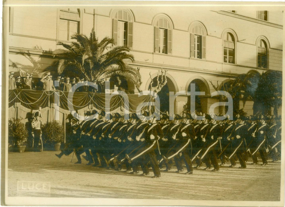 Fotografia d epoca originale 1938 ROMA Principe UMBERTO II passa in rassegna Legione Allievi Regi Carabinieri 1
