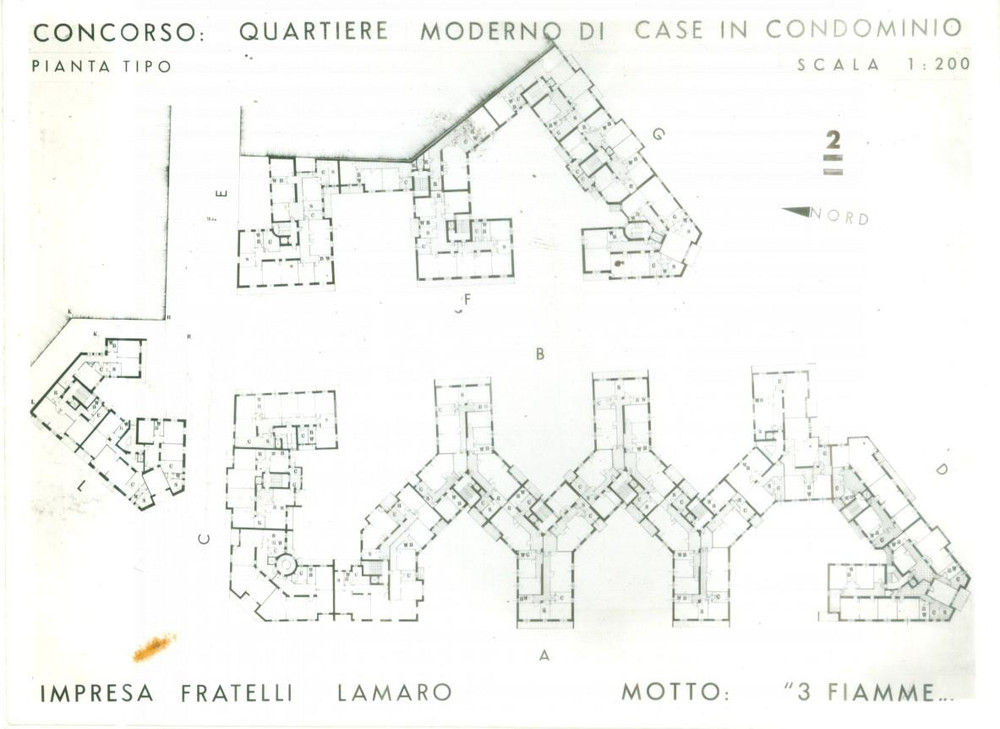 Fotografia d epoca originale 1938 MILANO EDILIZIA POPOLARE Case moderne condominio progetto F.lli LAMARO Foto 1
